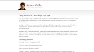 
                            9. Using Durandal to Create Single Page Apps | Stephen Walther