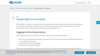 
                            2. Using eZ Agent on a Computer | Zscaler