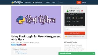 
                            2. Using Flask-Login for User Management with Flask – Real Python