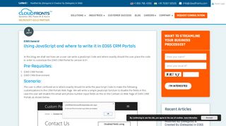 
                            3. Using JavaScript and where to write it in D365 CRM Portals ...