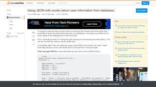 
                            3. Using JSON with xcode (return user information from database ...