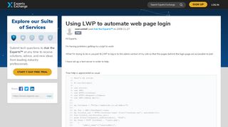 
                            9. Using LWP to automate web page login - Experts-Exchange