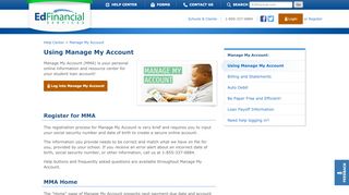 
                            1. Using Manage My Account - Edfinancial Services