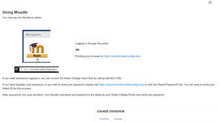 
                            2. Using Moodle - Walsh College
