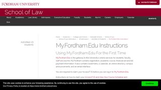 
                            8. Using My.Fordham.Edu For the First Time | My.Fordham.Edu ...