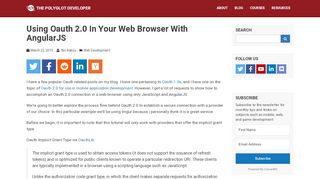 
                            6. Using Oauth 2.0 In Your Web Browser With AngularJS