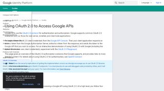 
                            1. Using OAuth 2.0 to Access Google APIs | Google Identity ...