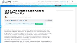 
                            4. Using Owin External Login without ASP.NET Identity - DZone IoT