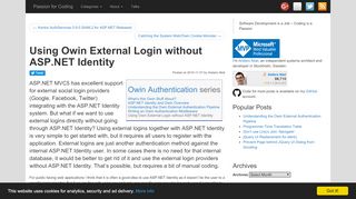 
                            9. Using Owin External Login without ASP.NET …
