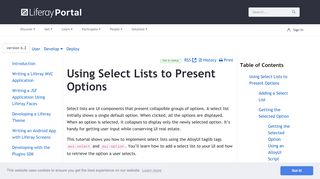 
                            3. Using Select Lists to Present Options - dev.liferay.com