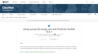 
                            2. Using survey123.arcgis.com with Portal for ArcG... | GeoNet, The ...