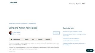 
                            4. Using the Admin home page – Zendesk help