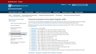 
                            8. Using the Australian Immunisation Register (AIR ...