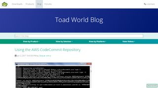 
                            8. Using the AWS CodeCommit Repository - blog.toadworld.com