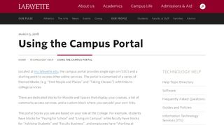 
                            1. Using the Campus Portal · Technology Help · Lafayette College