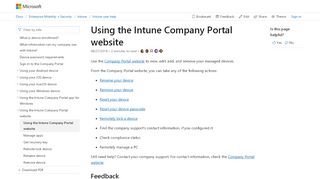 
                            1. Using the Intune Company Portal website | Microsoft Docs