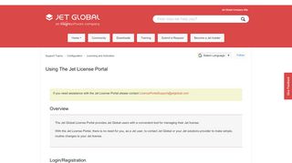 
                            2. Using the Jet License Portal – Support Topics