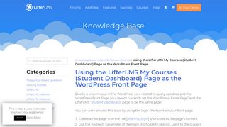 
                            2. Using the LifterLMS My Courses (Student Dashboard) Page ...