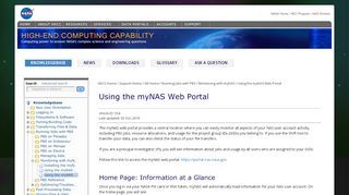 
                            7. Using the myNAS Portal - HECC Knowledge Base