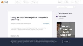 
                            7. Using the on-screen keyboard to sign into ... - Avast Support