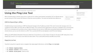 
                            8. Using the Ping Live Tool - Cisco Meraki