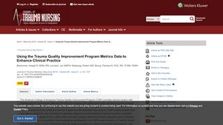 
                            9. Using the Trauma Quality Improvement Program Metrics Data to ...