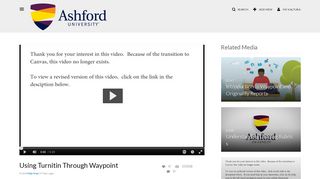 
                            9. Using Turnitin Through Waypoint - Ashford University