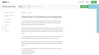 
                            1. Using Uber for Business as an employee | Uber