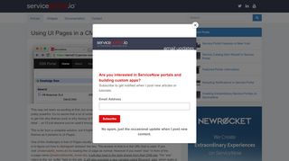 
                            9. Using UI Pages in a CMS Site without iFrames - ServicePortal.io ...