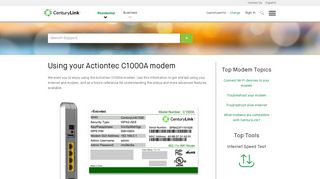 
                            8. Using your Actiontec C1000A | CenturyLink …