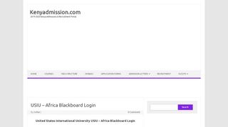 
                            8. USIU - Africa Blackboard Login - Kenyadmission.com