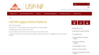 
                            9. USP-NF Legacy Online Platform