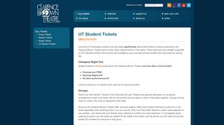 
                            3. UT Student Tickets | Clarence Brown Theatre