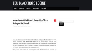 
                            7. 【UTA BLACKBOARD LOGIN】uta.edu/blackboard- …