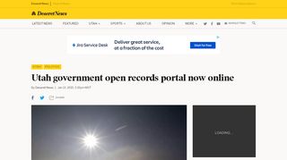 
                            9. Utah government open records portal now online - Deseret News