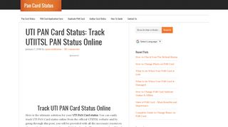 
                            8. UTI PAN Card Status: Track UTIITSL PAN Status Online