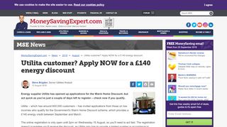 
                            9. Utilita customer? Apply NOW for a £140 energy discount