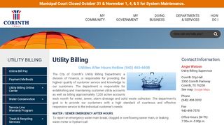 
                            2. Utility Billing | City of Corinth, Texas