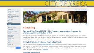 
                            1. Utility Billing - City of Yreka, CA