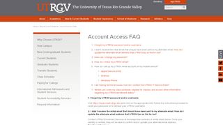 
                            3. UTRGV | Account Access FAQ