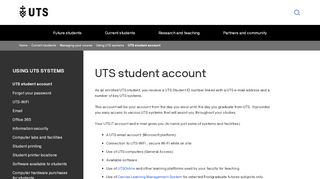 
                            2. UTS student account | University of Technology Sydney
