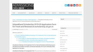 
                            4. Uttarakhand Scholarship 2019-20 Application form …