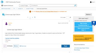 
                            4. Uverse app login failure - AT&T Community