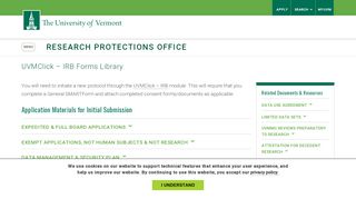
                            2. UVMClick – IRB Forms Library | Research Protections Office | The ...