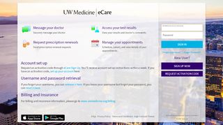 
                            3. UW Medicine eCare - Login Page