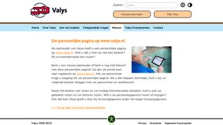 
                            2. Uw persoonlijke pagina op www.valys.nl