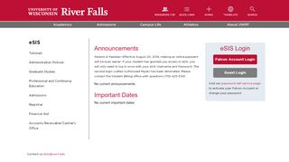 
                            7. UW-River Falls eSIS Login