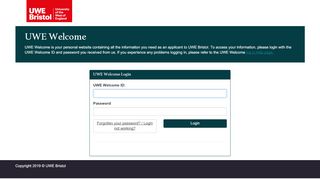 
                            11. UWE Welcome - Log in to the portal