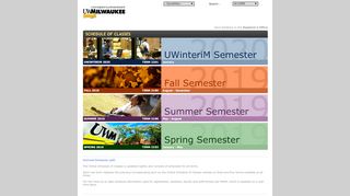 
                            8. UWM Online Schedule of Classes: Online Schedule of Classes