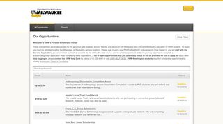 
                            3. UWM Panther Scholarship Portal: Our Opportunities